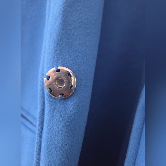 Meg & Margot Womens Blue Coat Size L - Picture 7 of 9